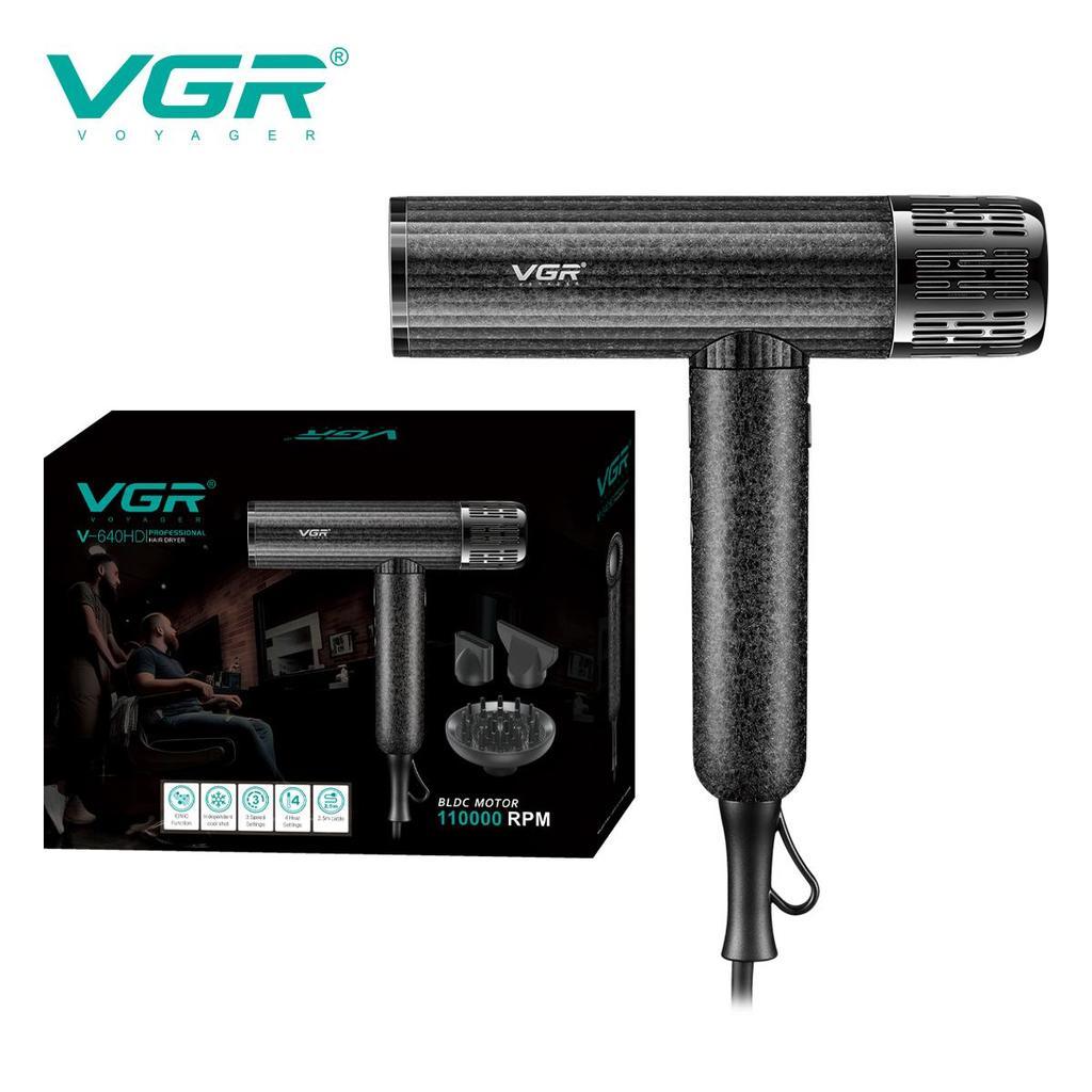 VGR V-640HD เครื่องเป่าผมไร้ใบ 110000 RPM ไดร์เป่าผมตัดผมไอออนลบแบบไร้แปรงถ่านสําหรับร้านเสริมสวย