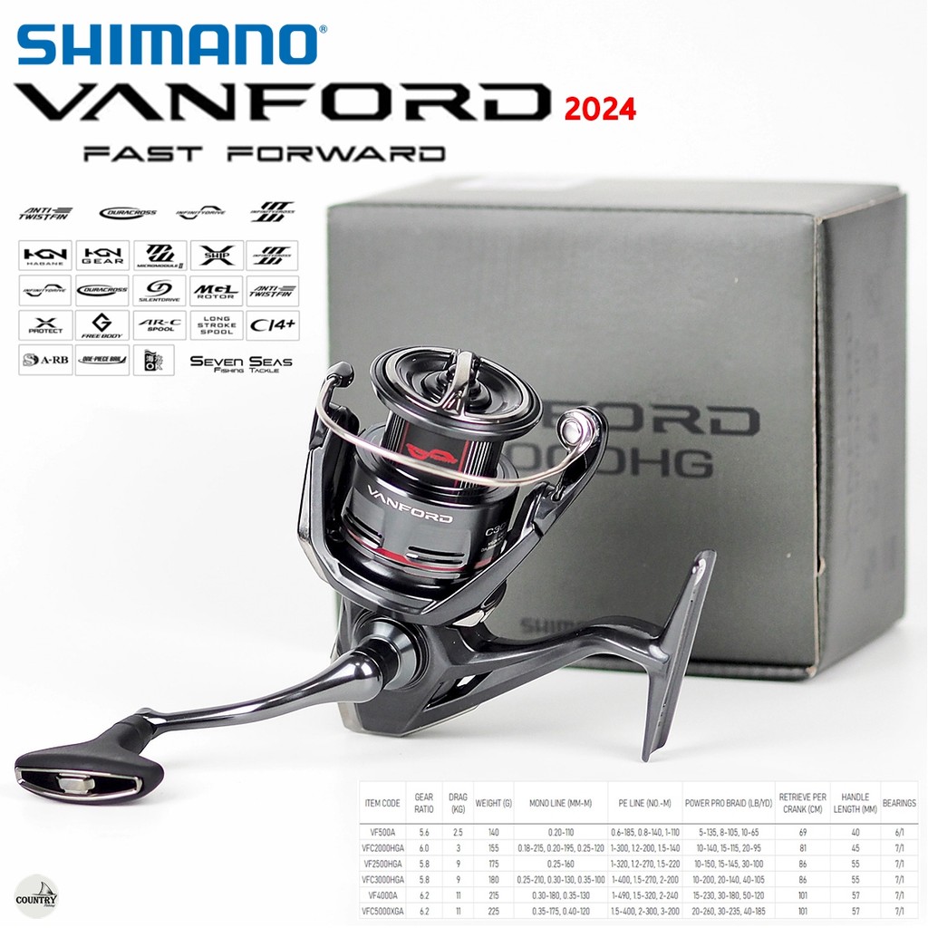 รอกตกปลา Shimano VANFORD 2024 ของแท้ 100% มีประกันในกล่อง