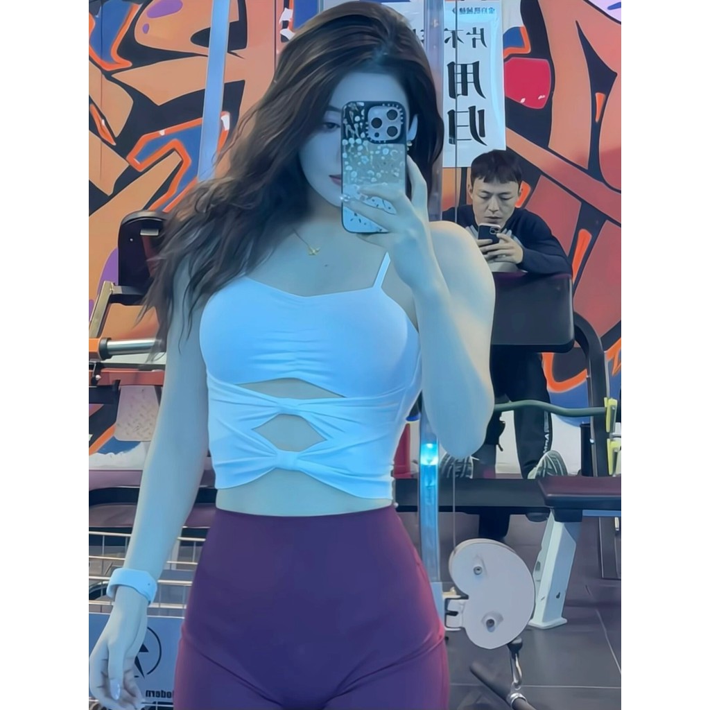 FitWild Multi-Cutout Ruched Crop Tank | 3 สี | SL สต็อกพร้อม