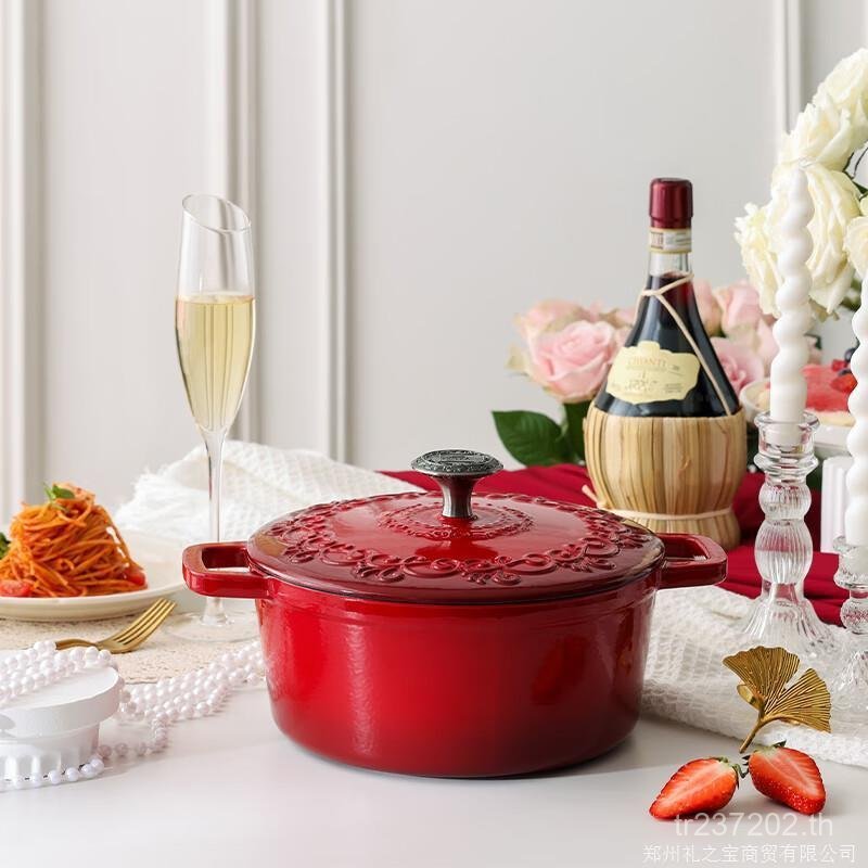 หม้อเหล็กหล่อ WK-GJ38J111C-JY/Series Corning Tableware ดอกไม้เคลือบ KZ24cm UW3T