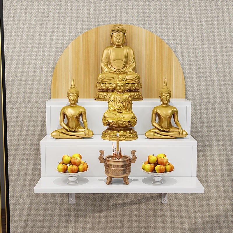 เรียบหรูขั้นสูง Wall-Mounted Buddha Shrine Buddha CaGuanyin Bodhisattva Buddha Altar Shelf