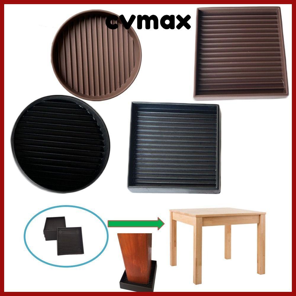 Cvmax แผ่นยางรองขาเฟอร์นิเจอร์ ทรงสี่เหลี่ยม กันลื่น สําหรับเก้าอี้ โซฟา เก้าอี้ เตียง 4 ชิ้น ต่อชุด