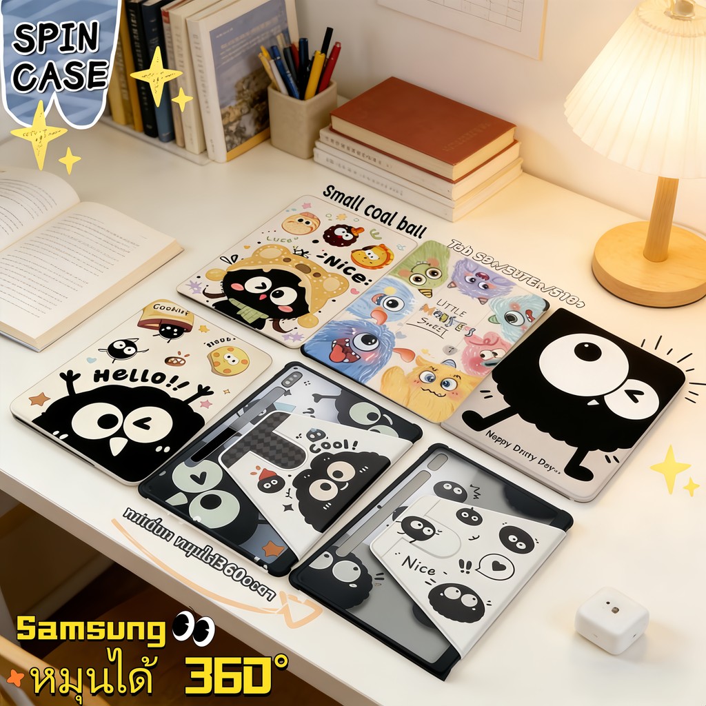 เคสป้องกัน เคสใส 360° หมุนได้ For Galaxy Tab For Galaxy Tab S10Lite  S10 FE S10+ S9 S9FE A9+ S6Lite S7+ S8+ A8กันกระแทก