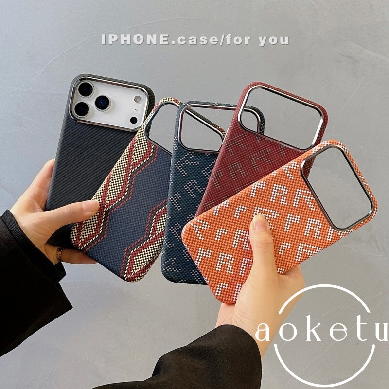 เหมาะสําหรับ ไอโฟน 17 โปรแม็กซ์ เคสโทรศัพท์ลายเคฟล่าร์ตัวอักษร 17 เปลือกแข็งแม่เหล็กรวมทุกอย่างป้องกันการตกฝาครอบป้องกัน 16/15/14/13/12 แสงหรูหราเคสป้อง