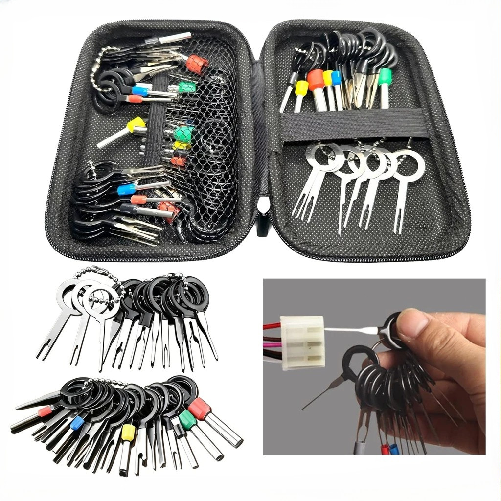 【COD】ชุดตัวถอดพินปลั๊ก พร้อมกระเป๋า  82 ชิ้น  Plug Pin Extractor ยานพาหนะอะไหล่ถอดชิ้นส่วนชุดเครื่องมือ