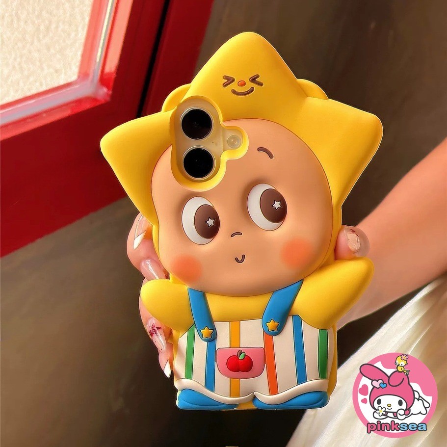 ขายร้อน Ins 3D Overalls Twinkle เคสโทรศัพท์สําหรับ iPhone 17 16 15 14 13 12 Pro Max น่ารักการ์ตูนซิลิโคนอ่อนนุ่มกันกระแทกป้องกันปลอก