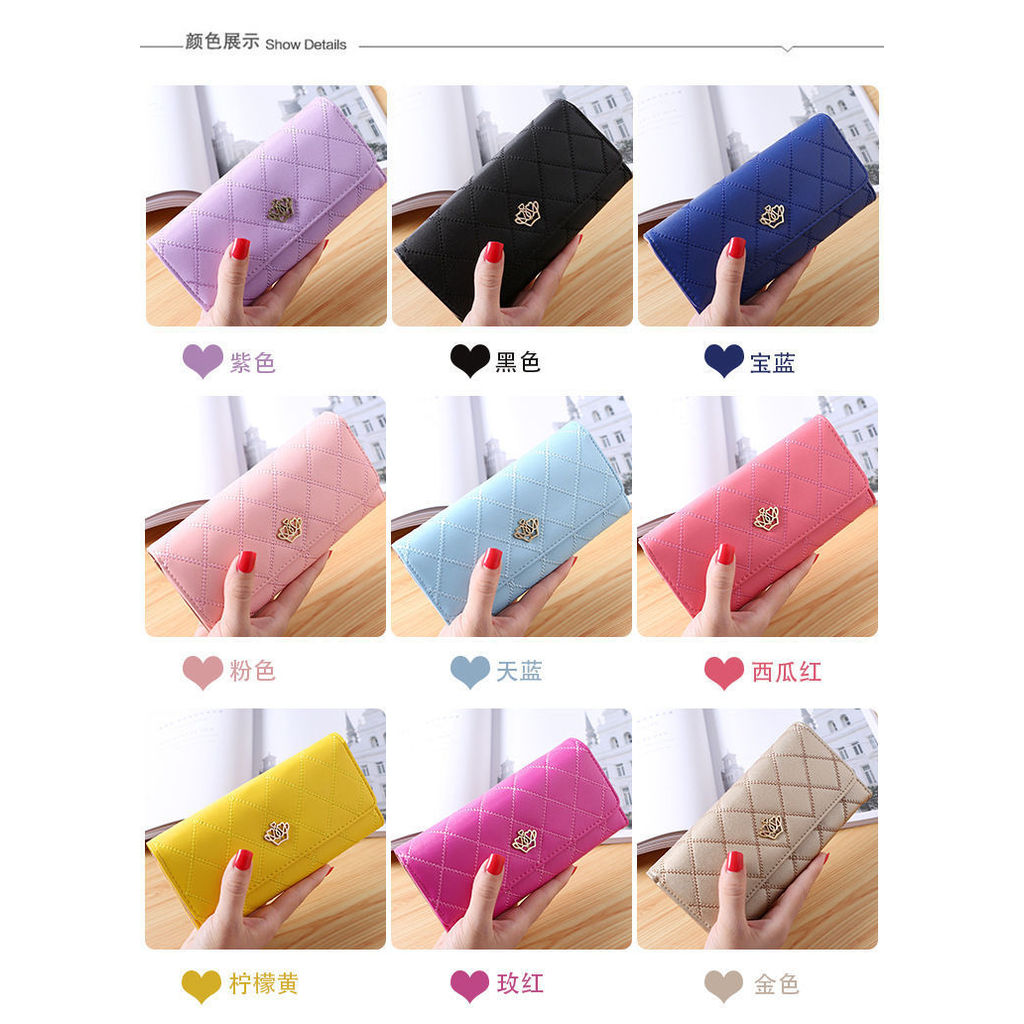 กระเป๋าสตางค์สตรีแบบคลัทช์ใหม่ ทรงใหญ่พกพาสะดวก ใส่ได้ทั้งโทรศัพท์มือถือและเหรียญ