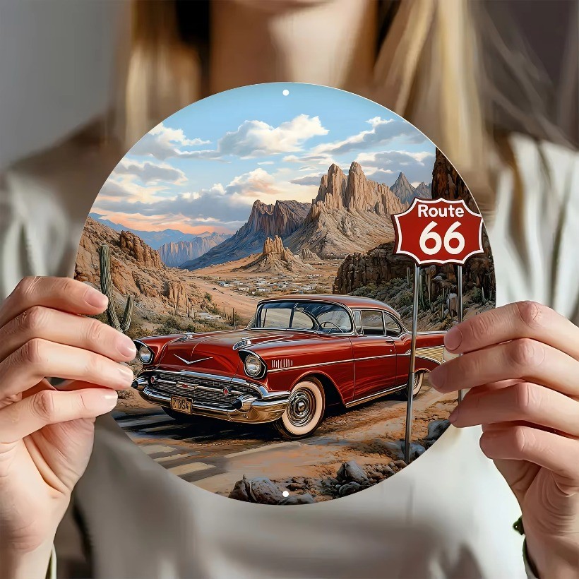 HELLOYOUNG Vintage Aluminium Wall Art Home Office Decor เส้นทาง 66 ป้ายโลหะ Cafe Bar Garage Trending