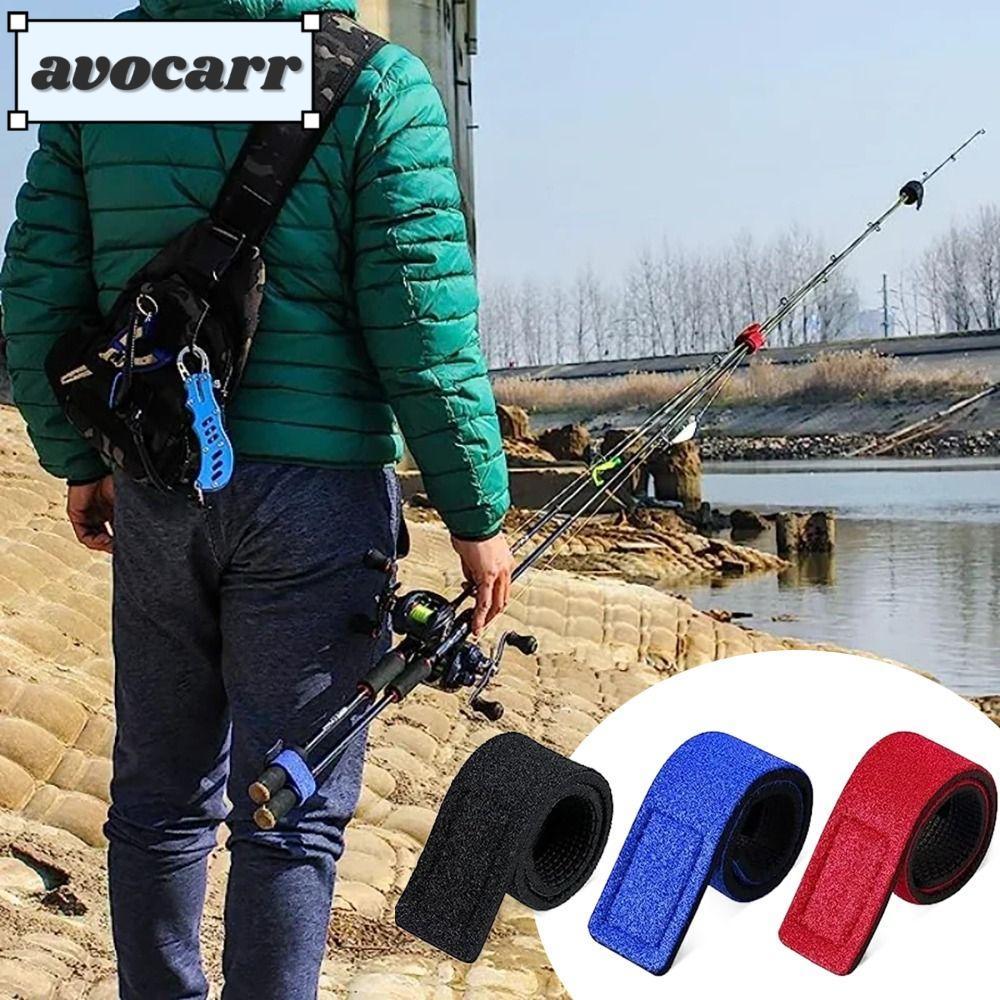 Avocarr เบ็ดตกปลา Tie Holders, Suspenders Wrap เครื่องมือตกปลาอุปกรณ์เสริม Fastener Hook เข็มขัด, สายรัดคันเบ็ดเครื่องมืออุปกรณ์ตกปลากลางแจ้ง Elastic Wrap Band