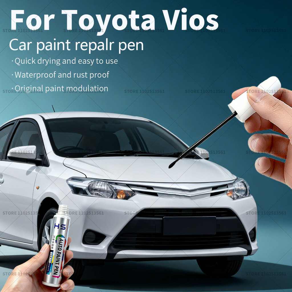 สําหรับ Toyota Vios รถซ่อมสีปากกา Touch Up Scratch Remover DIY อุปกรณ์รถยนต์สีขาว 090 050 สีแดง 3Q3 