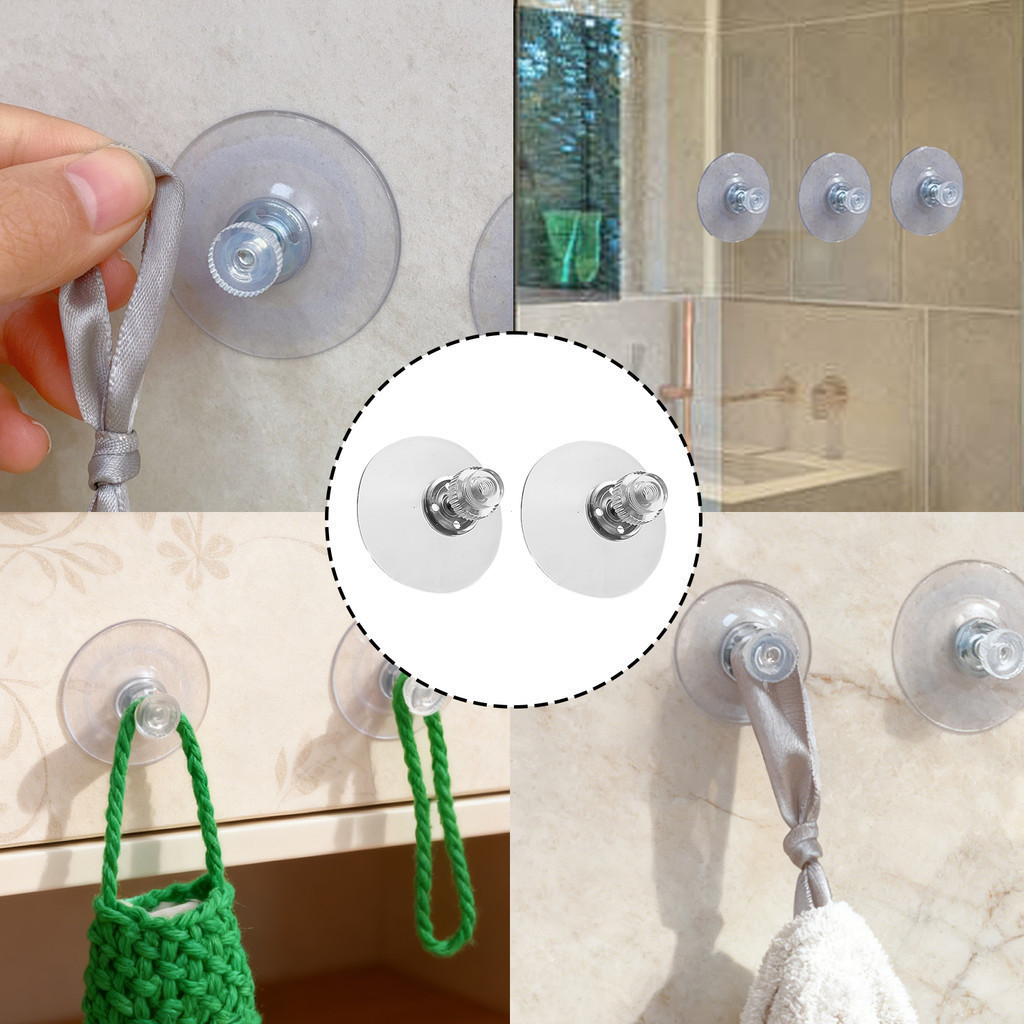 ร้านมิกะ ▏ 5ชิ้นใสที่มีประสิทธิภาพถ้วยดูด ม4ม5ม6สกรูยึดชุดกันลื่นการดูดซับสูญญากาศตะขอไม่ทําเครื่องหมายติดตั้งวงเล็บอุปกรณ์ - รูปที่ 3