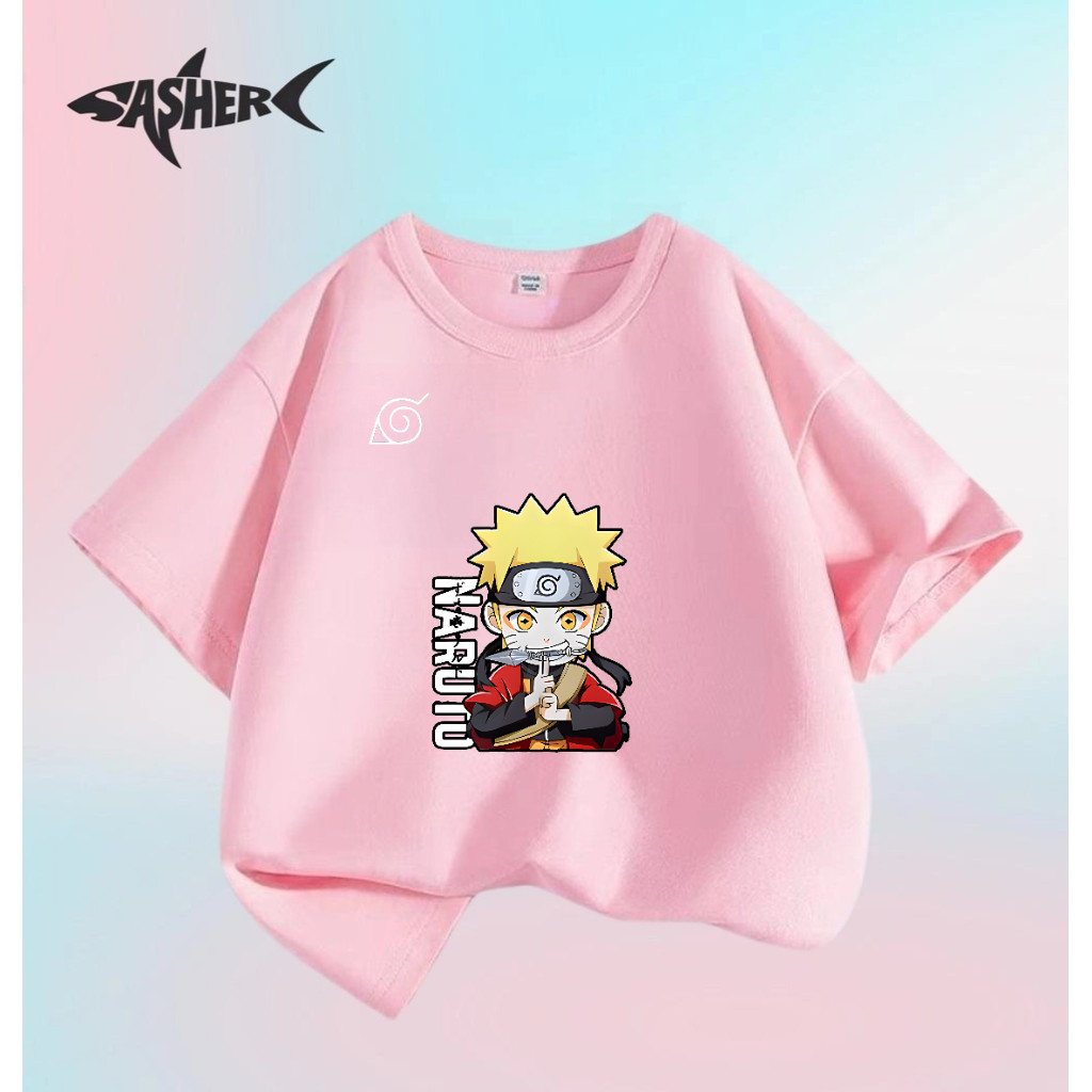 【Ready Stock】Hot Sale Naruto Shippuden Cute Chibi Naruto Summer Casual Tee