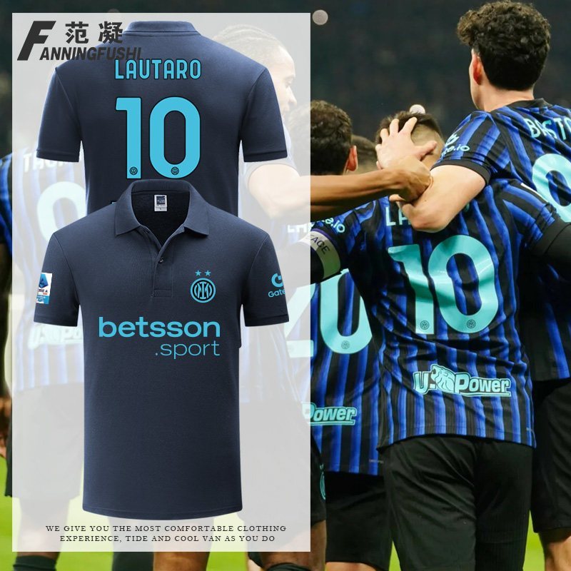 อินเตอร์มิลานซีซั่น 25-26 แฟนฟุตบอล Lautaro Zelensky เชียร์เสื้อโปโลในฤดูร้อนเสื้อแขนสั้นของผู้ชาย
