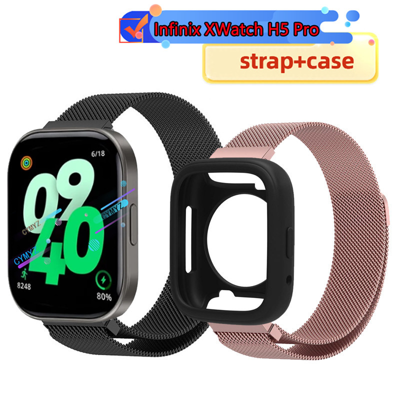 เคส Infinix XWatch H5 Pro ตัวป้องกันหน้าจอ สาย Infinix XWatch H5 Pro สายสแตนเลส สายรัดข้อมือกีฬา