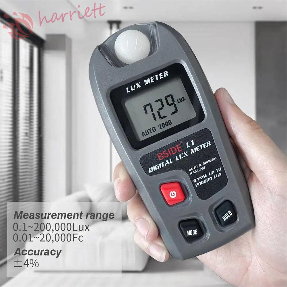 HARRIETT Lux Meter ความแม่นยําสูง 0-200000 Lux illuminometer, Pocket LCD Digital Enviromental Tester