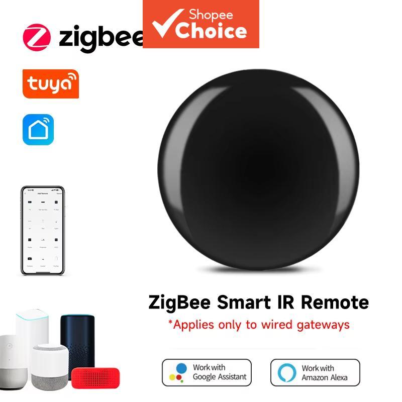 Tuya Zigbee สมาร์ทรีโมทคอนโทรลอินฟราเรด อุปกรณ์ควบคุมระยะไกลสากลสําหรับบ้านอัจฉริยะ รีโมทควบคุมรวมทุกอย่างสําหรับเครื่องปรับอากาศ ทีวี ซีดี ดีวีดี และกล่องรับสัญญาณดาวเทียม