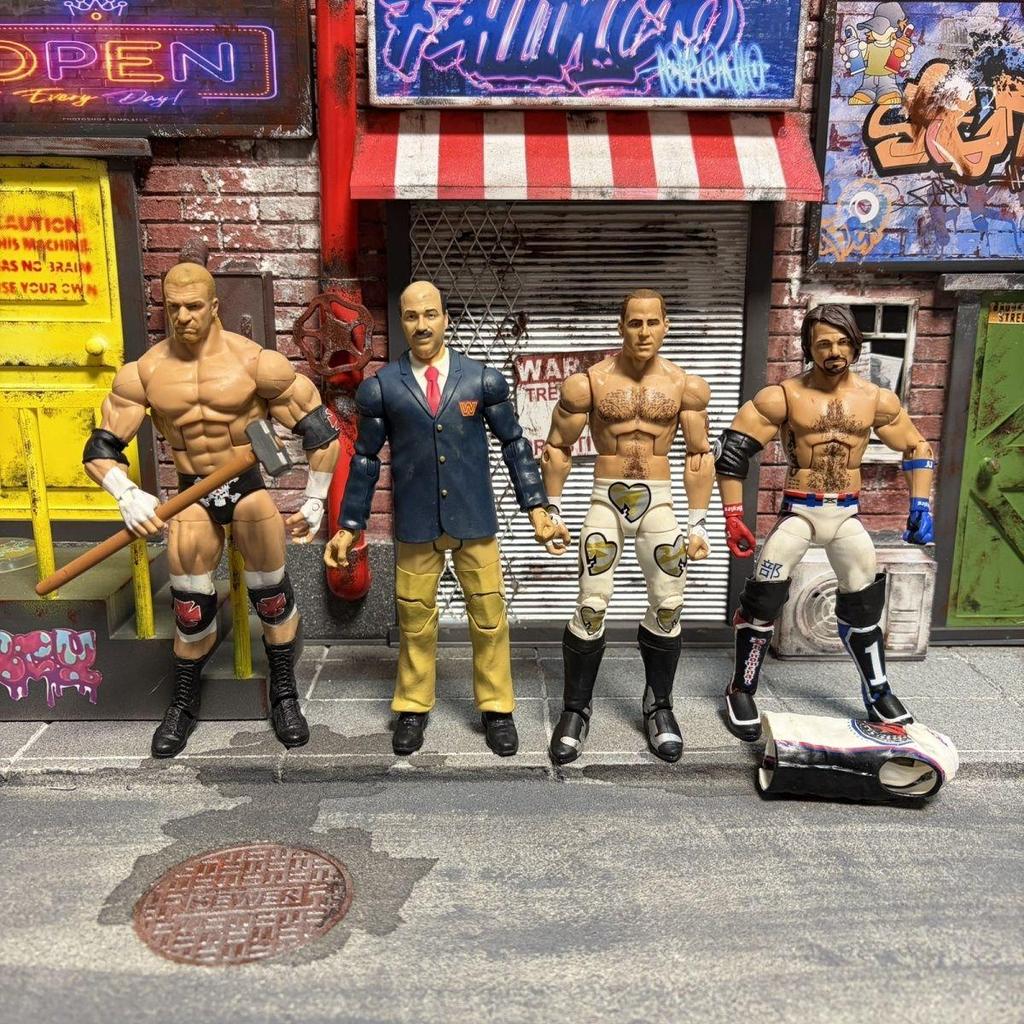 ◇【Mattel 23 ซม.WWE】Super Action Figure Wrestler Sean Miles Collector Player King Hammer Commentor Figure+หุ่นจำลอง โมเดล ตุ๊กตา