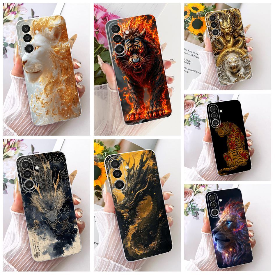 Cool สําหรับ Samsung Galaxy M56 M36 5G กรณี SM-M566B SM-M366B Cool Dragon Lion การ์ตูนปกหลังสําหรับ 