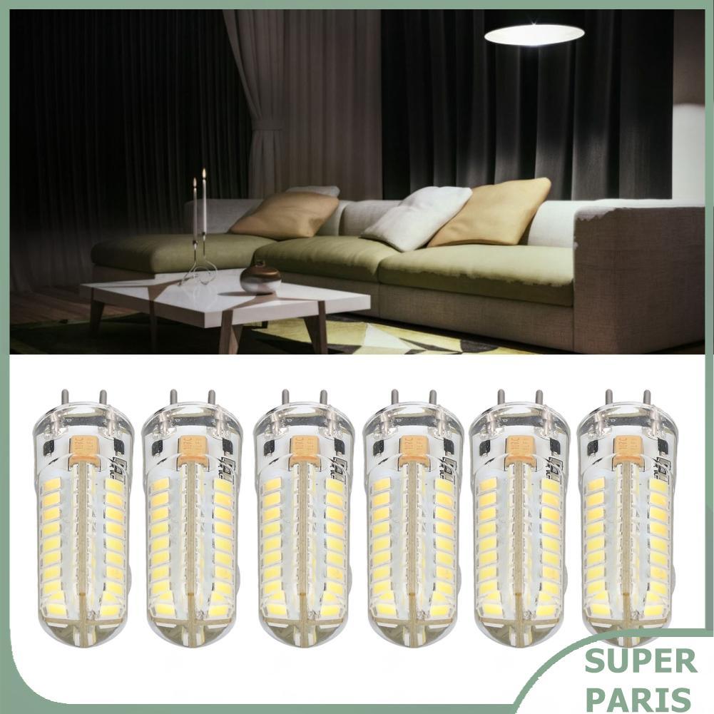Superparis 6 แพ็ค GY6.35 หลอดไฟ LED - AC DC 12V 7W หลอดไฟขนาดเล็ก 700 Lumens Night Corn สำหรับไฟจี้เ