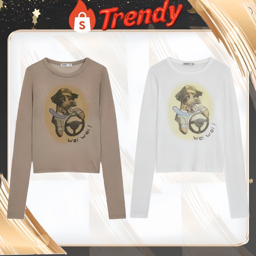 ✨ของแท้ 100 % ✨Open YY 〰️PET CLUB SHEER LONG SLEEVE🐶 แขนยาว long sleeves