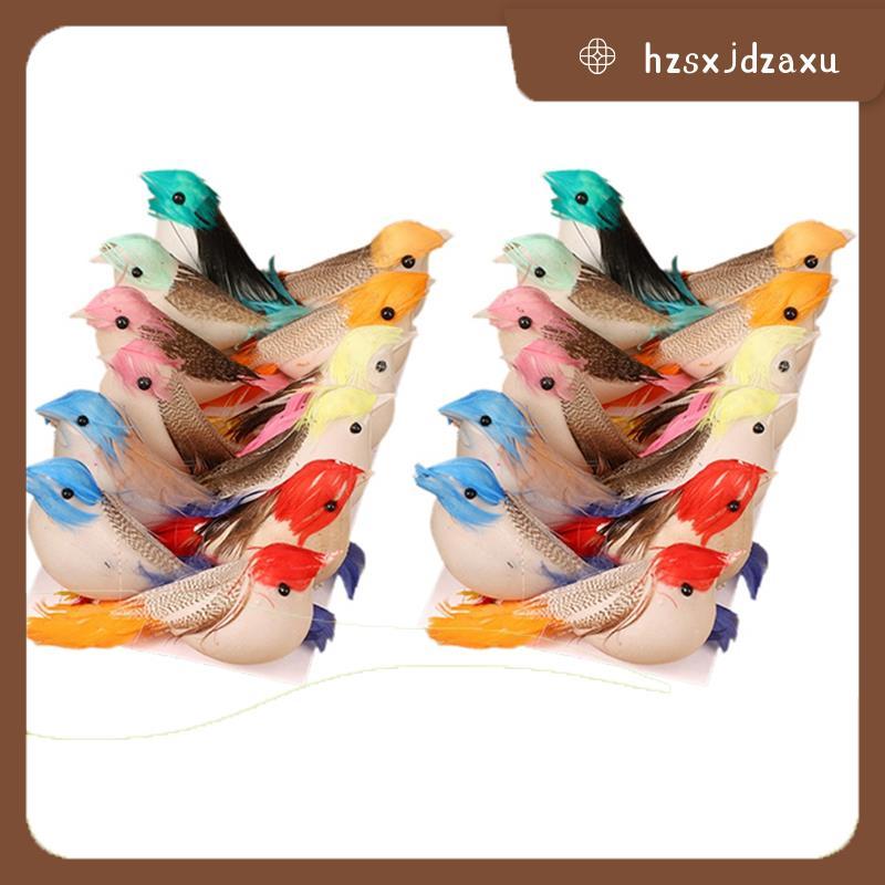 hzsxjdzaxuMini จําลองนกประดิษฐ์สี DIY หัตถกรรมบ้าน Fairy ตกแต่งสวนเครื่องประดับของขวัญ