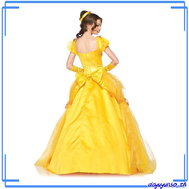 Oos ชุดเดรสคอสเพลย์เจ้าหญิง Belle Beauty and the Beast สําหรับผู้ใหญ่
