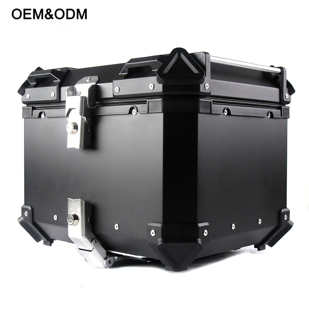 ที่กําหนดเองอลูมิเนียมไฟท้ายกล่องกันน้ํา Quick Release รถจักรยานยนต์ Trunk กล่องเก็บ 45L/55L/65L/80L