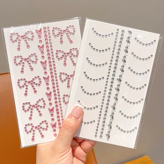 Ins Bowknot Crystal Sticker สติ๊กเกอร์สมุดภาพ DIY บรรจุภัณฑ์ของขวัญ