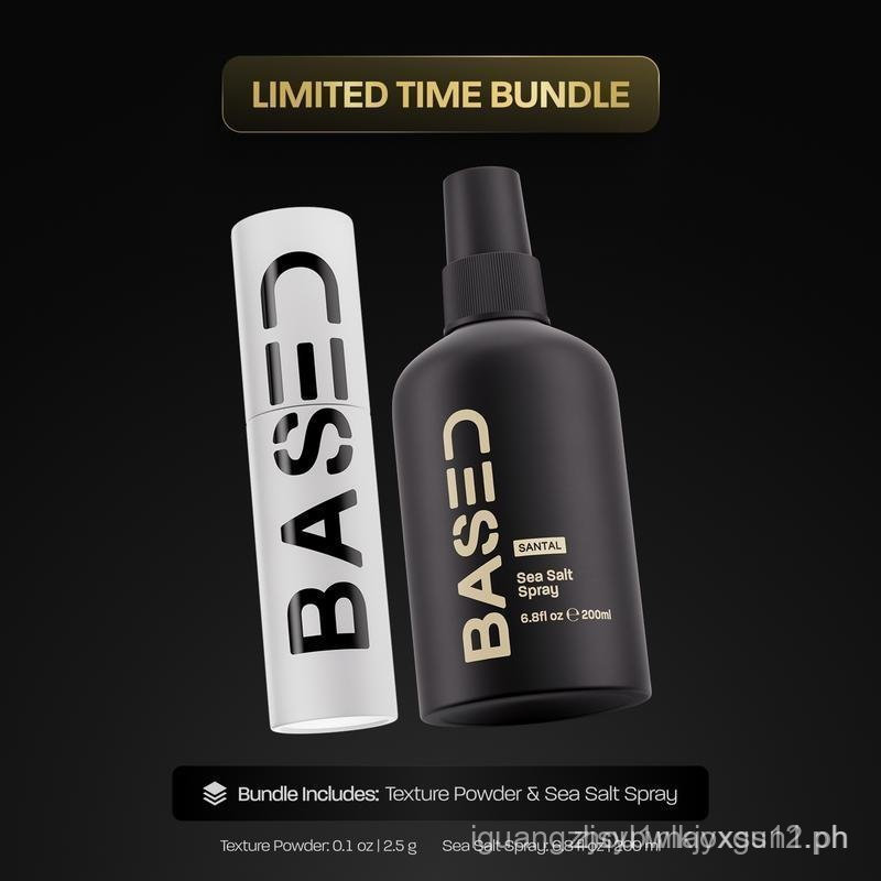 BASED Texture Essentials Bundle: Texturizing Powder & Sea Salt Spray - Volume Lightweight, Matte Fin