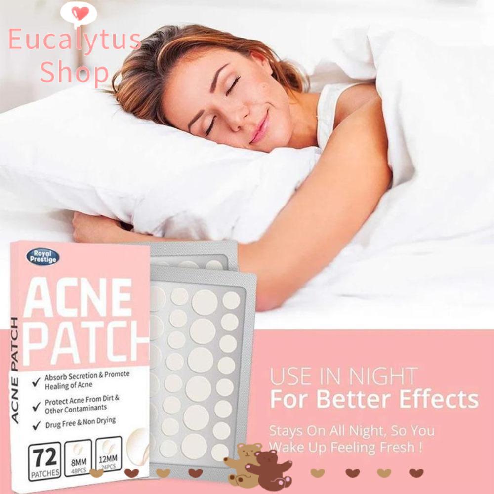 EUCALYTUSS 72 ชิ้น Pimple Patch, Removal Pimple คอนซีลเลอร์ที่มองไม่เห็นสิว Patch, ผิวเทียมกันน้ํา A