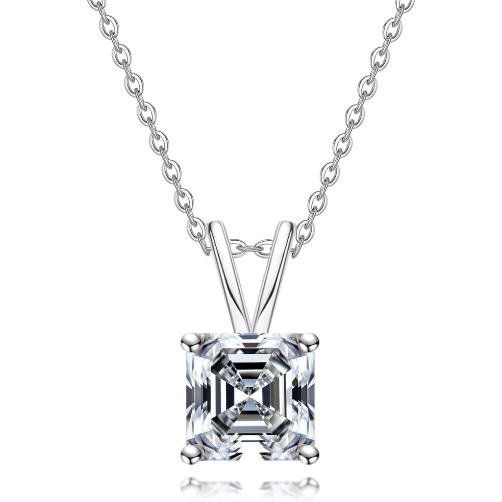 AnuClub Moissanite จี้ 2/3/4/5CT D สี VVS1 ประดับบนสร้อยคอด้วยเงิน Sterling 925 สำหรับผู้หญิงที่ต้อง