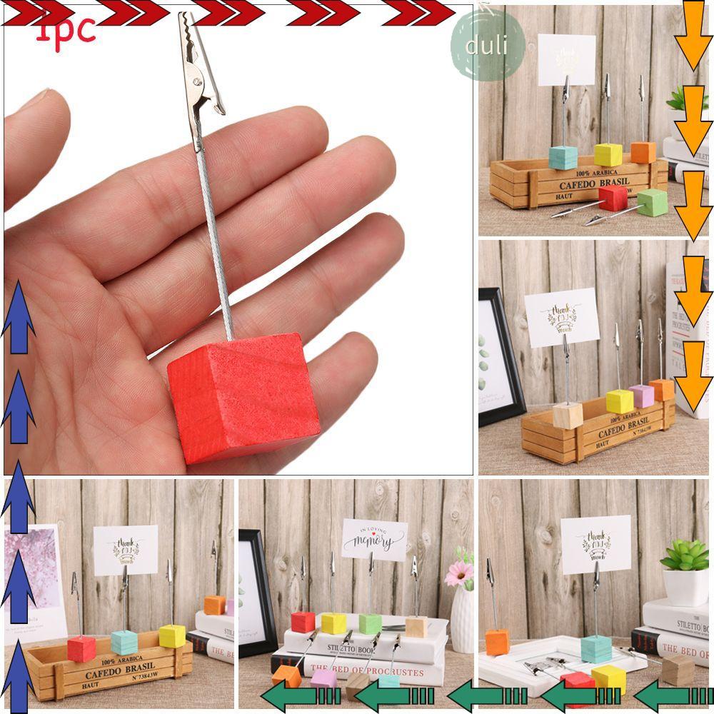 DUILIAN 1PC Clamps Stand Paper Clamp DIY Memorandum Home Decor Square Shape Photos Clips