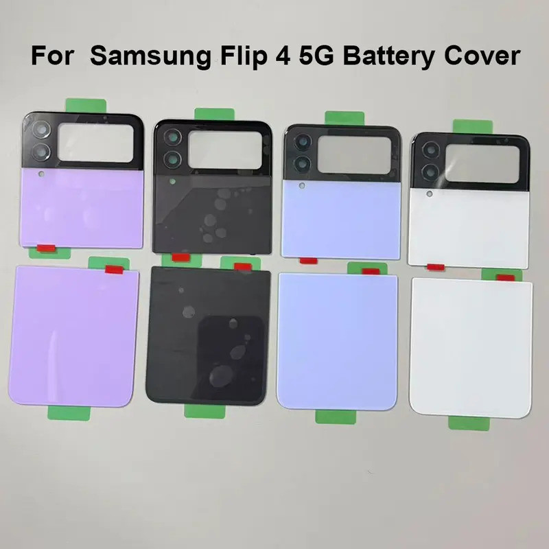 กระจกด้านบนสําหรับ Samsung Galaxy Flip4 F721B ฝาหลังที่อยู่อาศัยฝาหลังแบตเตอรี่