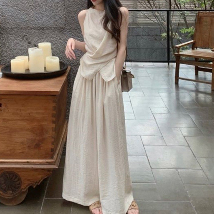 เสื้อกั๊กแขนกุดสำหรับผู้หญิง สไตล์ใหม่ ลดอายุ อายการณ์ฤดูร้อน มีเอวแคบและยางยืด
