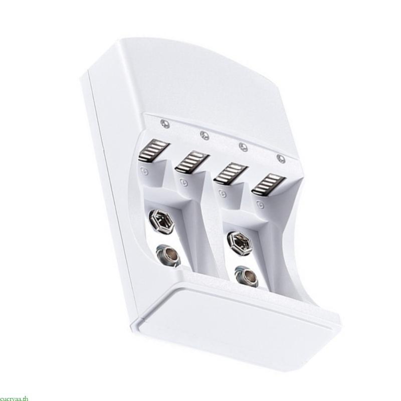 Cucryaa Simultancial 4 Slot LR06 LR03 Charger สําหรับแบตเตอรี่ 9V การกระจายความร้อน
