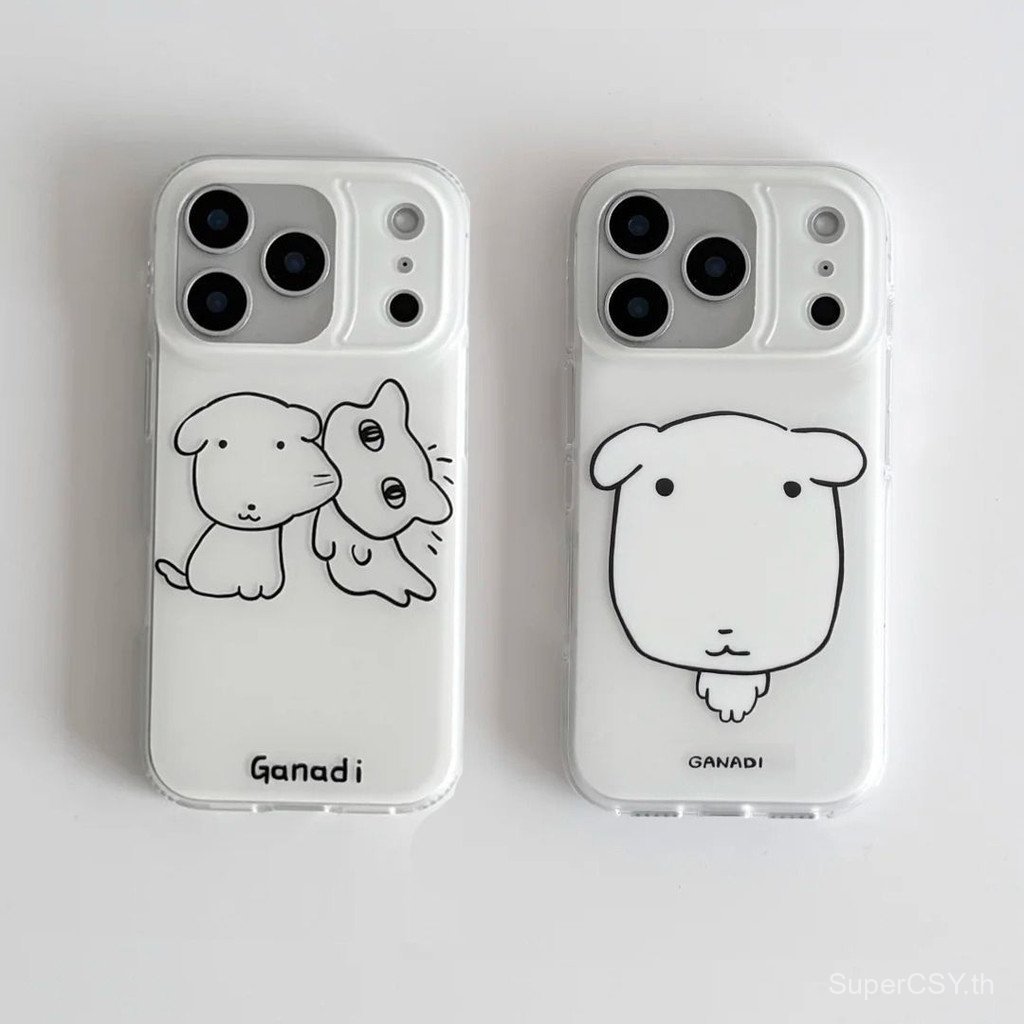 เคสโทรศัพท์ เหมาะสําหรับ iPhone 7 8 X XS XR XSMAX 11 12 13 14 15 16 17 Pro max Plus Air คู่แมวสุนัขกันกระแทกกันกระแทกกันกระแทกป้องกันกรณีรวมทุกอย่าง 43KT