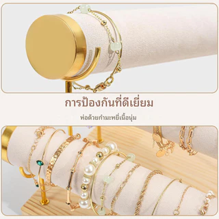 ชั้นวางเครื่องประดับ สร้อยข้อมือ ของตกแต่งแบบสามชั้นนี้ สามารถใช้จัดแสดงนาฬิกา ยางรัดผม ลูกประคำ และเครื่องประดับอื่นๆ ได้ และยังสามารถใช้เป็นถาดเก็บของได้อีกด้วย