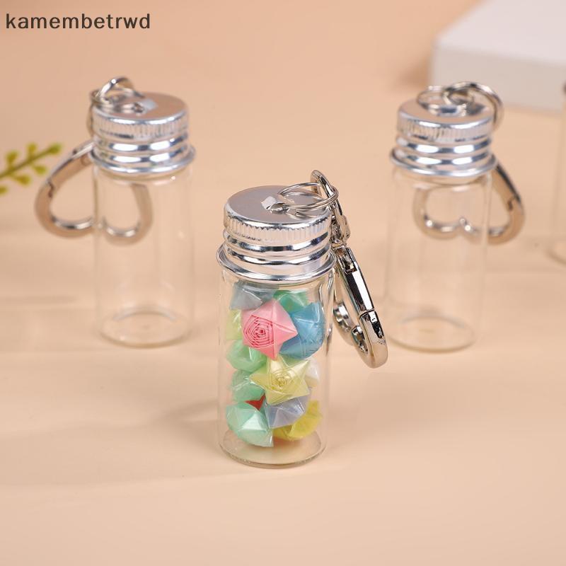 ETR 1/3 ชิ้น Mini Wishing ขวดพวงกุญแจขวดเปล่า DIY หัตถกรรมสําเร็จการศึกษางานแต่งงาน Decor ขวดแก้วโปร่งใส N
