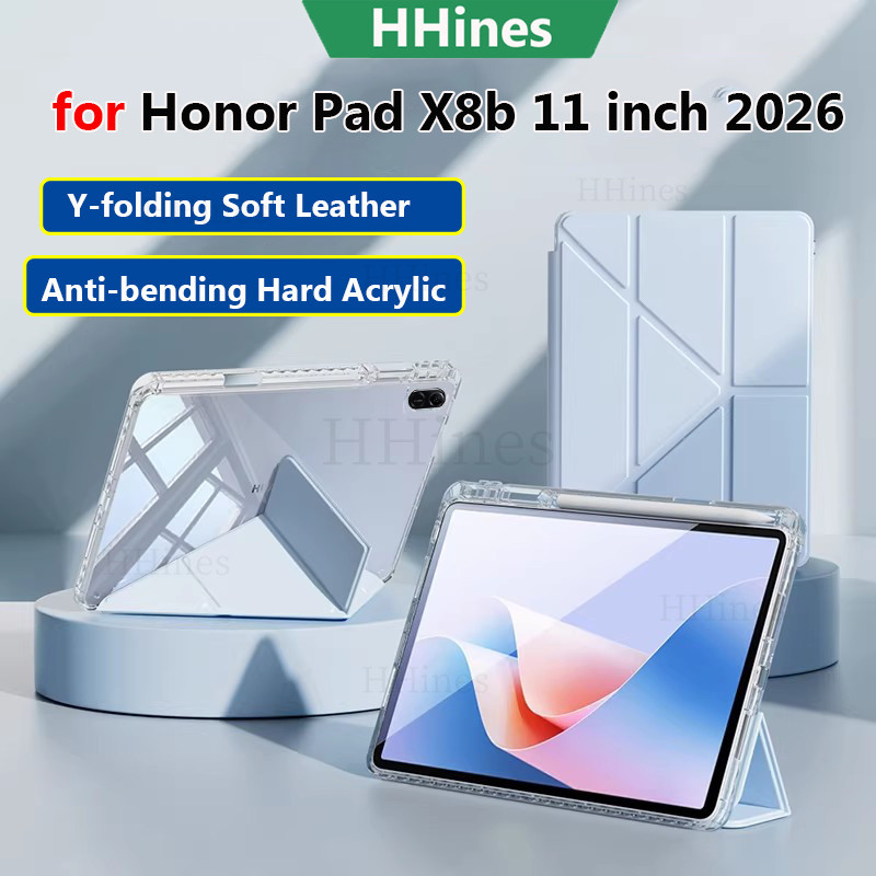 อะคริลิค Y-fold Clear Case สําหรับ Honor Pad X8b 2026 11" NDL2-W09 X9a 2025 ELN2-L29 V9 11.5" ROL-W0