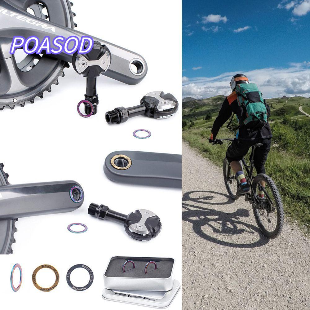 MAYSHOW 2 ชิ้น Pedal Spacer ขยายไทเทเนียม 3 สีจักรยานเหยียบเครื่องซักผ้า