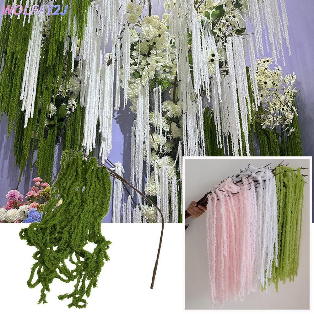 WOLFAY2J Amaranthus ประดิษฐ์แขวนพืช,อุปกรณ์เสริม Multicolor จําลอง Amaranthus Caudatus, เส้นด้ายที่ส