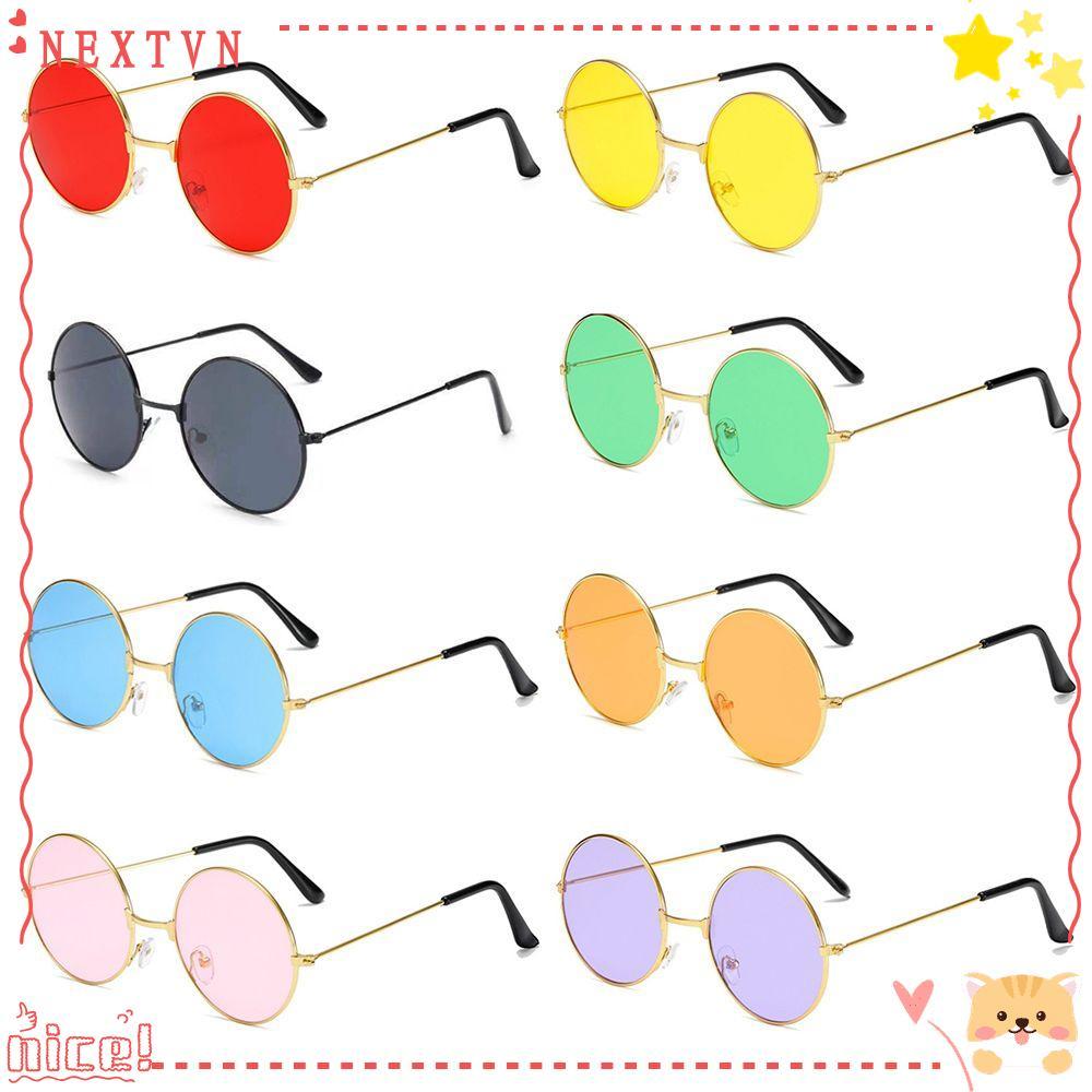 RUTHNISSI แว่นกันแดดทรงกลม Retro Fashion Party Circle Glasses