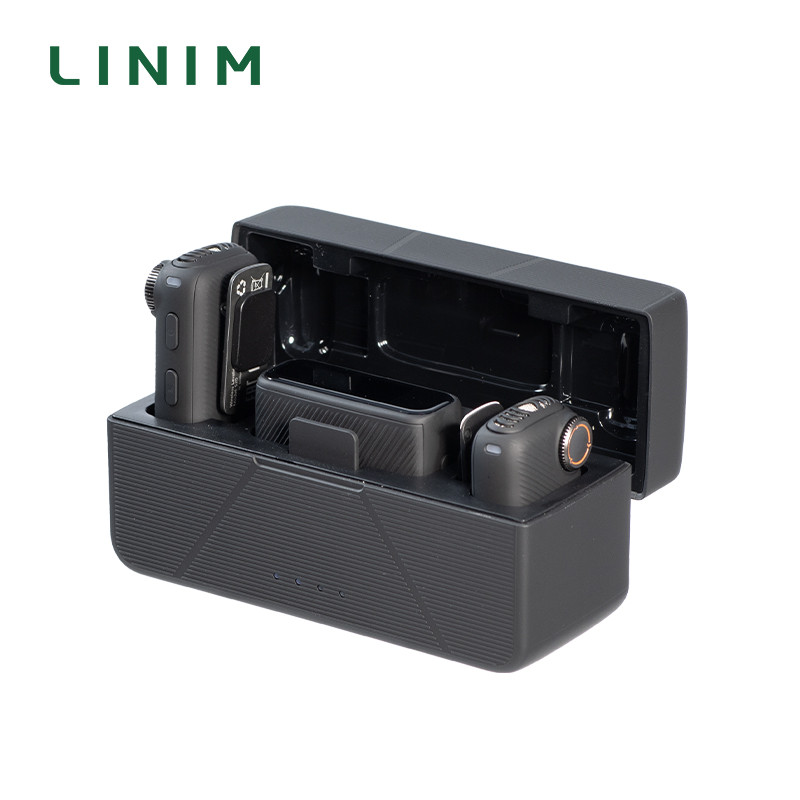 LINIM S20 ไมโครโฟนไร้สายแบบหนีบเสื้อสําหรับโทรศัพท์ iPhone และ Type-C, การตัดเสียงรบกวน, แบตเตอรี่ 1