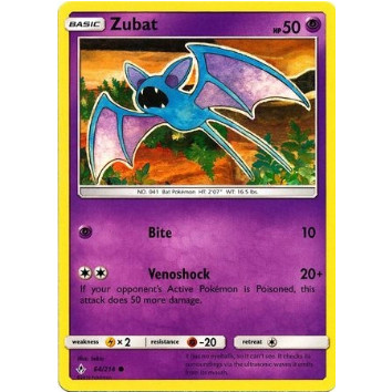 [การ์ดโปเกมอน TCG] Zubat - 64/214 - ทั่วไป