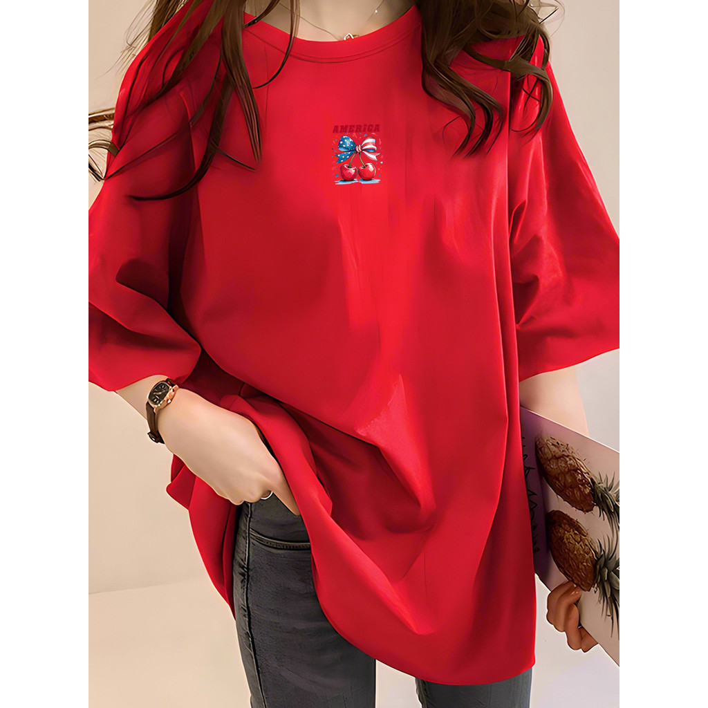 2Q3218 Tshirt ผู้หญิง Plus ขนาดเสื้อผ้า T เสื้อ Crop Top ผู้หญิง T เสื้อเสื้อลําลอง T-sh