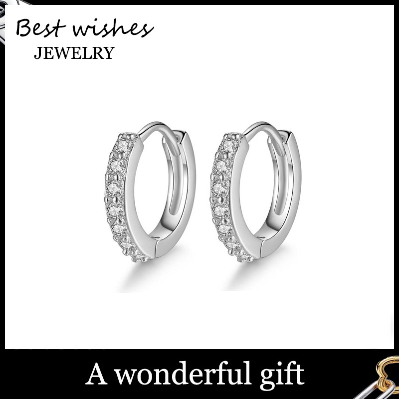 WG Jewelry ต่างหูสำหรับสุภาพสตรี ต่างหูแฟชั่น ต่างหู WG-E003-4 ต่างหูเพชร ของขวัญ E070