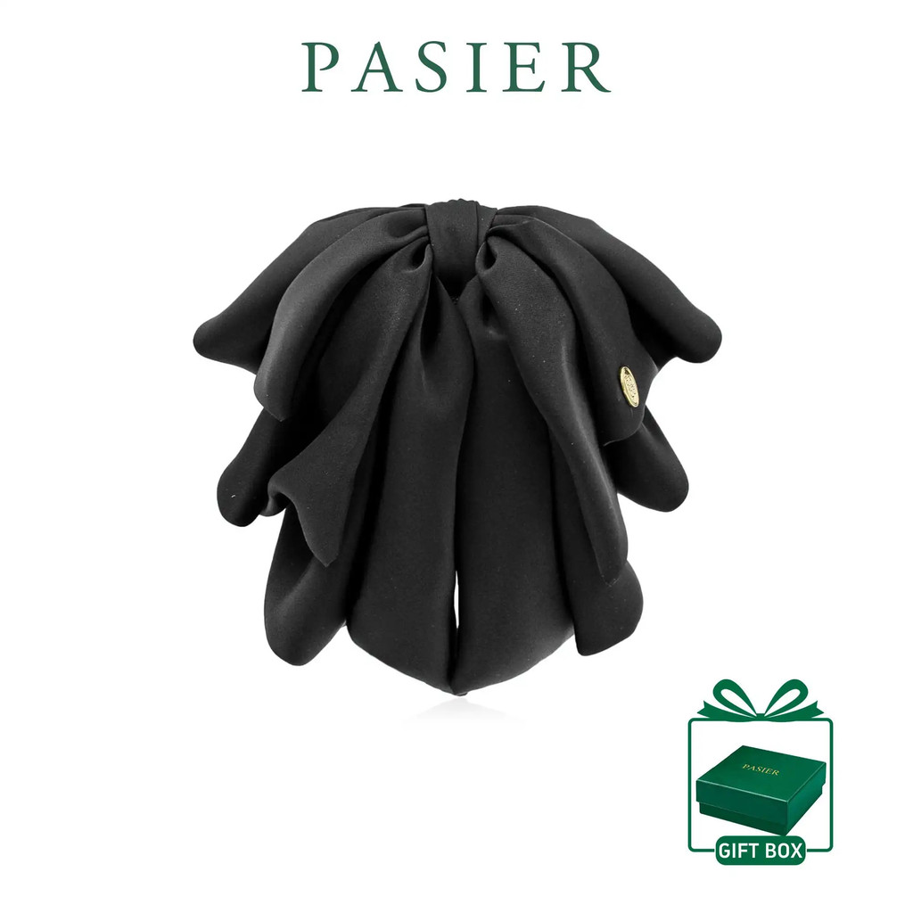 PASIER คลิปก้ามปูผ้าซาตินเมฆ ตกแต่งโบว์เจ้าหญิงฝรั่งเศส ดีไซน์หรูหรา เฉพาะสําหรับมวยผมหรูหรา CC1768