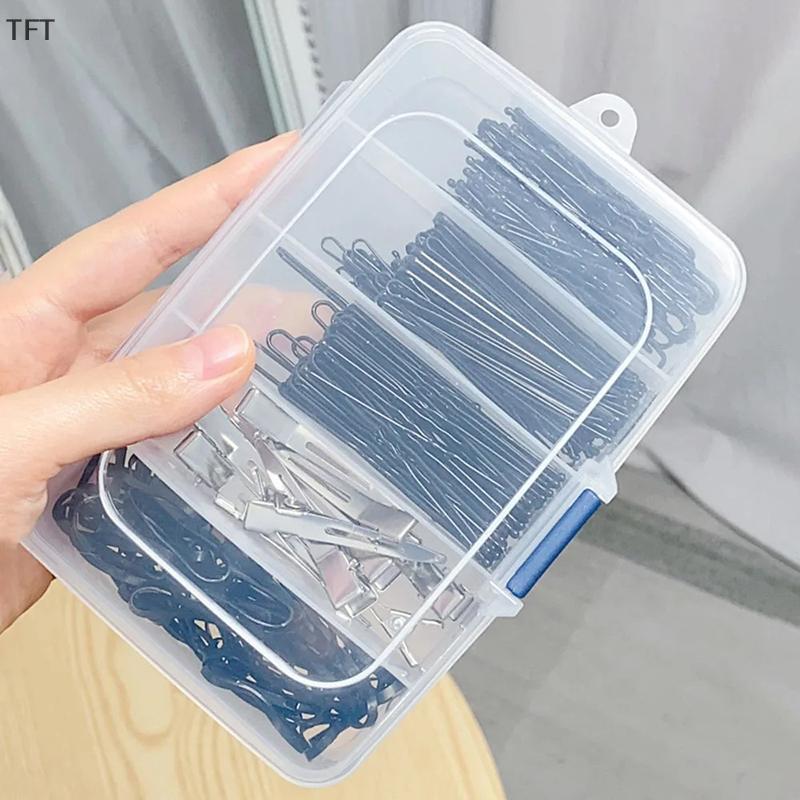 (FTT) คลิปผมพลาสติกใสแบบพกพา5/6ช่องกล่องเก็บเครื่องประดับอุปกรณ์จัดระเบียบของใช้ในครัวเรือนพร้อมกันฝุ่นใหม่