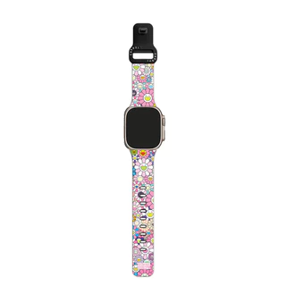 JapanTMKK ดอกทานตะวันคุณภาพสูง Takashi Murakami สาย TPU สําหรับ iPhone WATCH สกุลเงิน 38/40/41/42/44 มม.45 มม.49 มม.