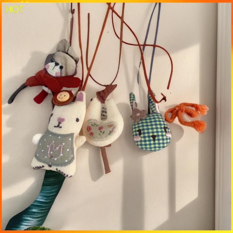 Technicolorsuper น่ารักผ้าสัตว์ตุ๊กตาสร้อยคอผู้หญิงสาวสร้อยคอการ์ตูนเป็ดหมีจี้เชือกเส้นเล็กผ้าเครื่อ